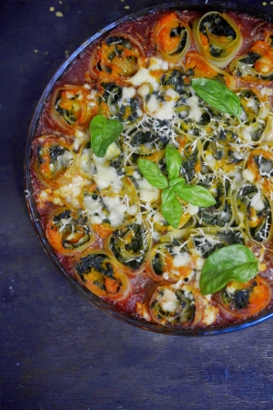 Viva la pasta - rotolo Jamiego Olivier'a, zrolowana lasagna z dynią i szpinakiem