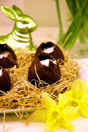 Wielkanocne jajka kokosowe w czekoladzie