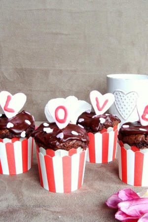 Walentynkowe muffiny czekoladowe