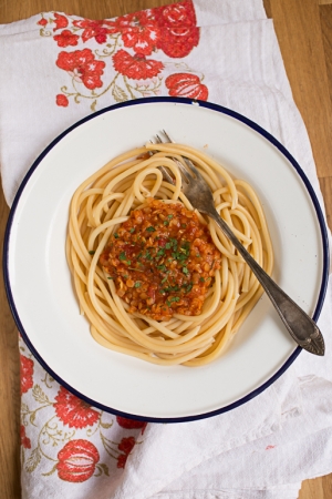 Wegetariańskie spaghetti bolognese